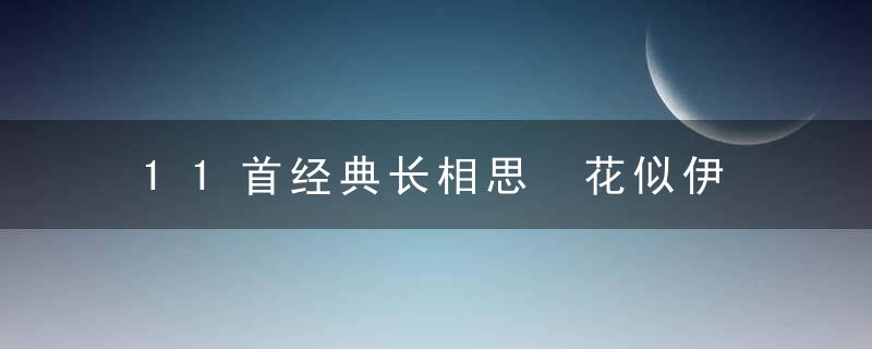 11首经典长相思 花似伊 柳似伊 花柳青春人别离 低头双泪垂